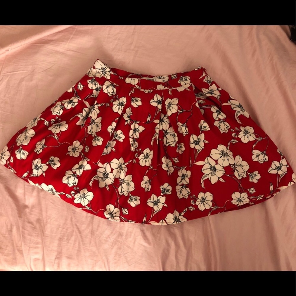 Forever 21 Red Floral Skirt